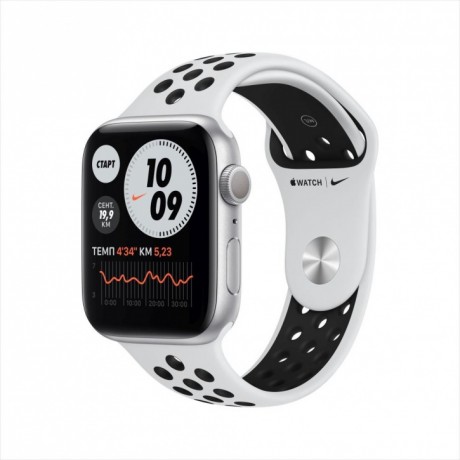 Смарт-часы Apple Watch Nike Series 6, 44 мм, корпус из алюминия серебристого цвета, спортивный ремешок Nike