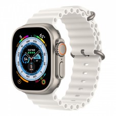 Apple Watch Ultra, 49 мм корпус из титана + ремешок Ocean цвета «White» фото