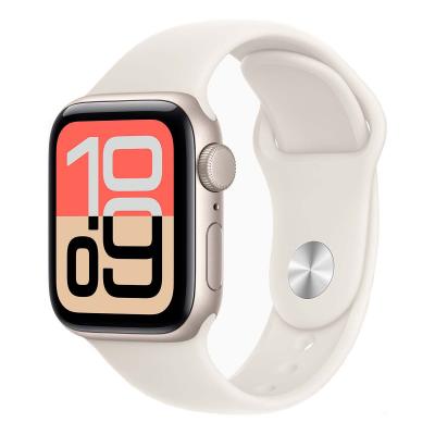 Apple Watch SE 3 (2025), 40 мм корпус из алюминия цвета «Starlight», ремешок Sport Band цвета «Starlight»