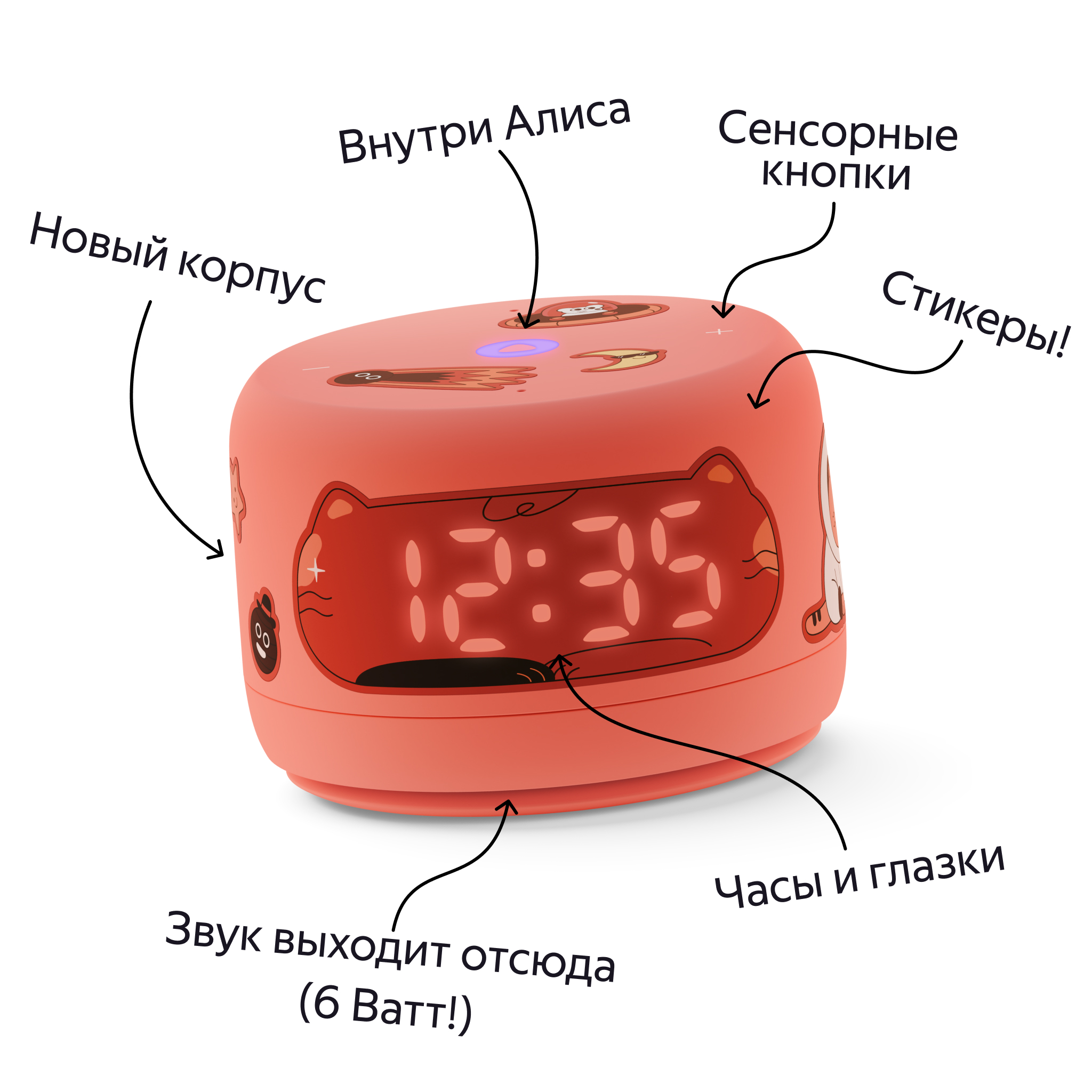 Умная колонка Новая Яндекс Станция Лайт 2 с Алисой на YaGPT, Кораловая